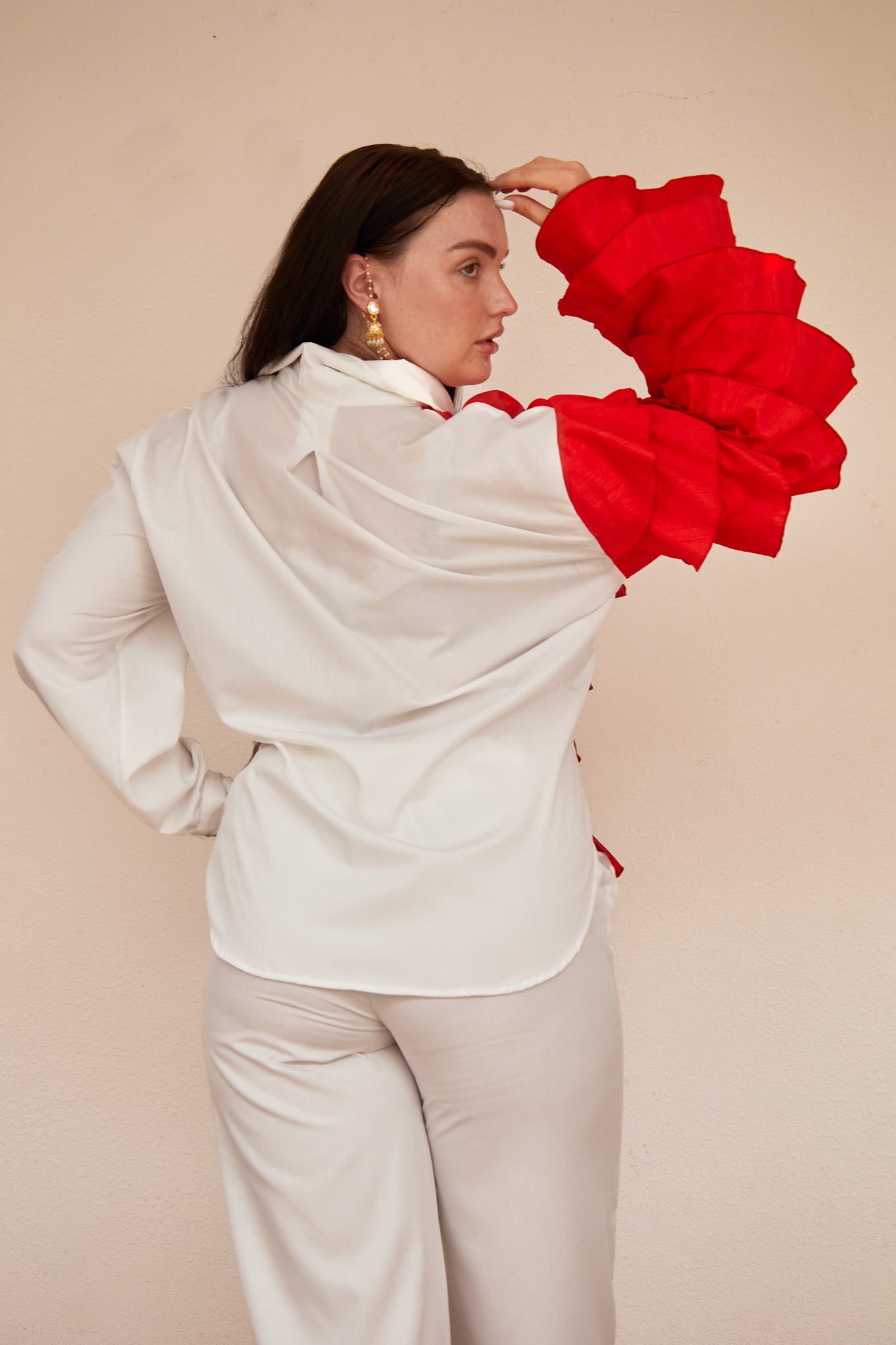 PEHLĀ / Two Toned Button Up Blouse