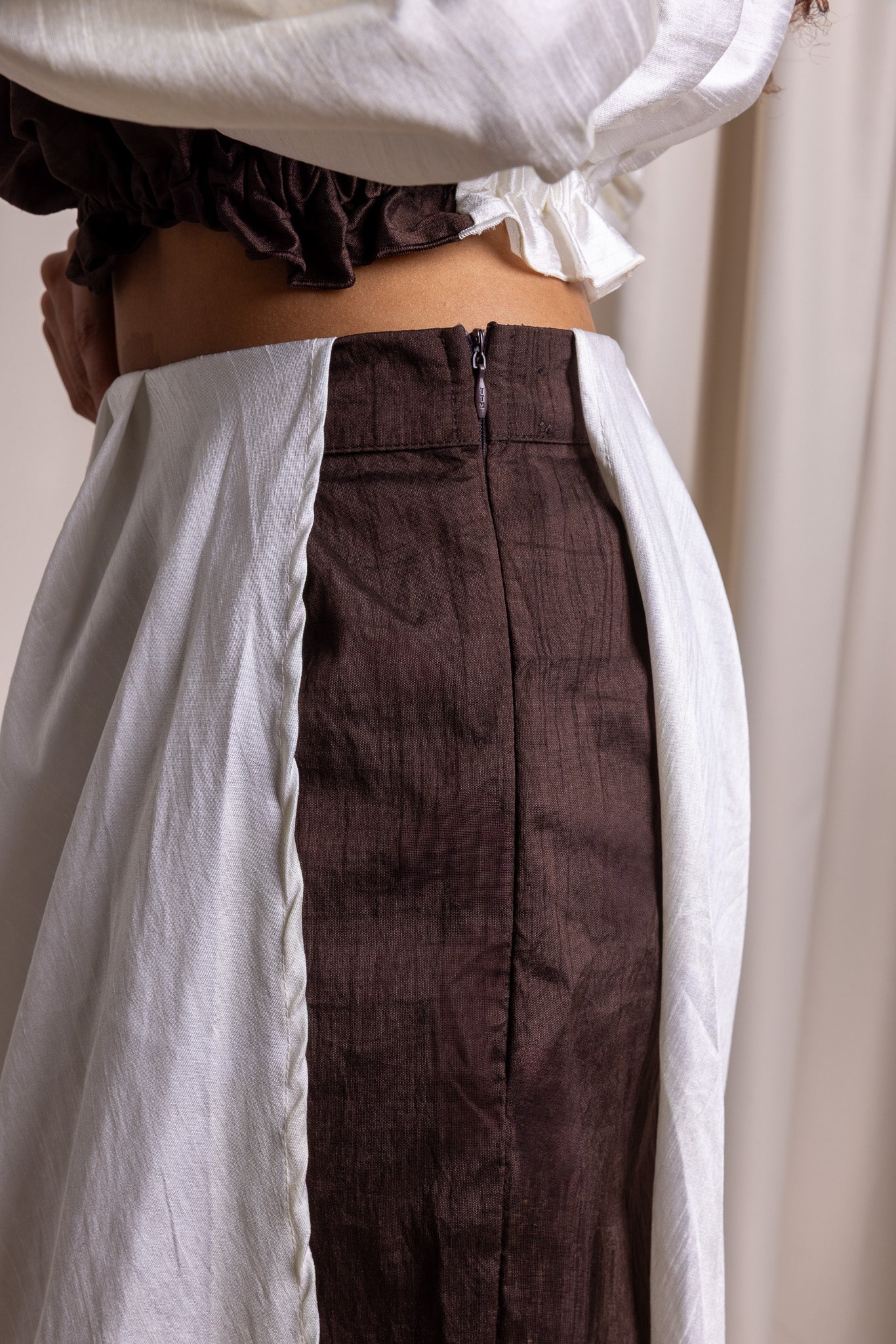 CHAUTHĀ / Draped Skirt / ESPRESSO
