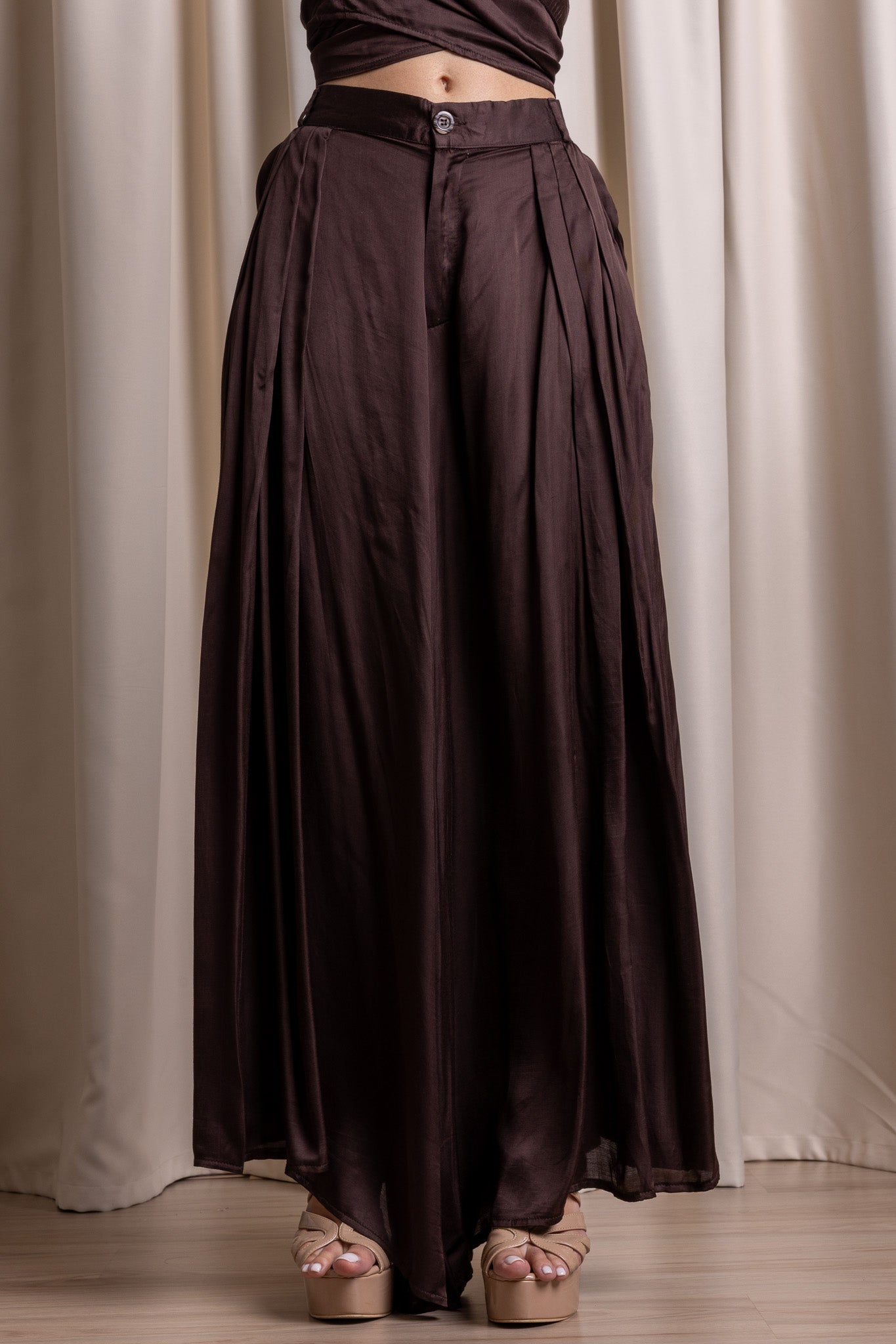 ATVĀH / Pleated Trousers / ESPRESSO