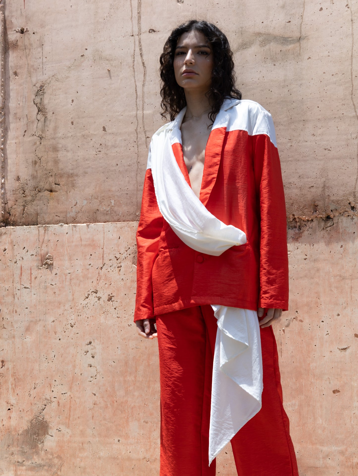 DŪJĀ / SCARLET / Draped Blazer