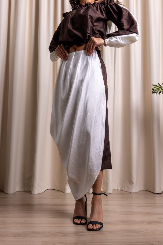 CHAUTHĀ / Draped Skirt / ESPRESSO