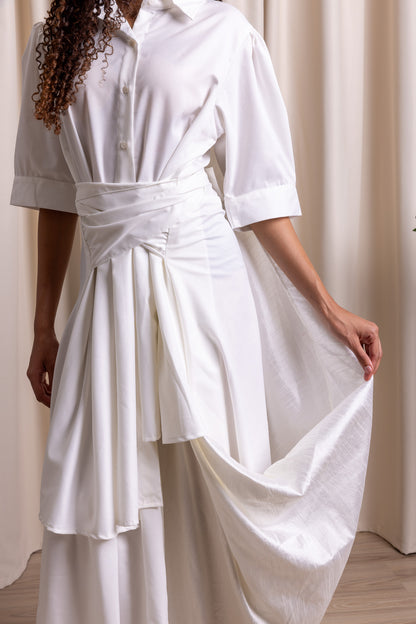 PANJVĀH / Draped Dress / IVORY