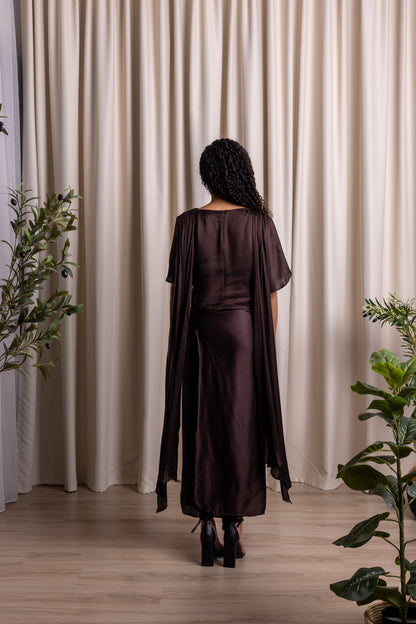 SATVĀH / Cowl Top / ESPRESSO
