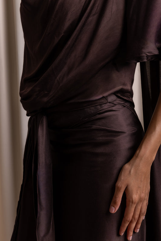 SATVĀH / Wrap Skirt / ESPRESSO