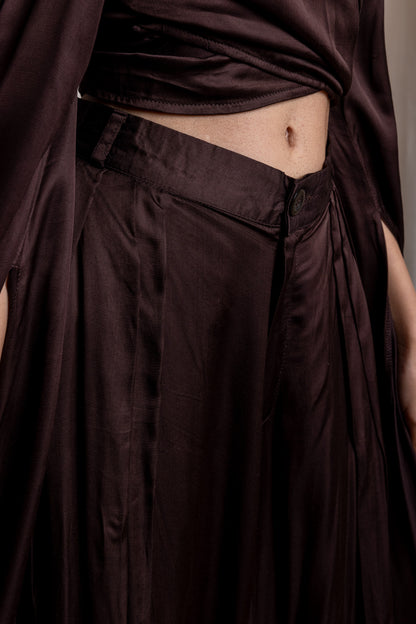 ATVĀH / Pleated Trousers / ESPRESSO